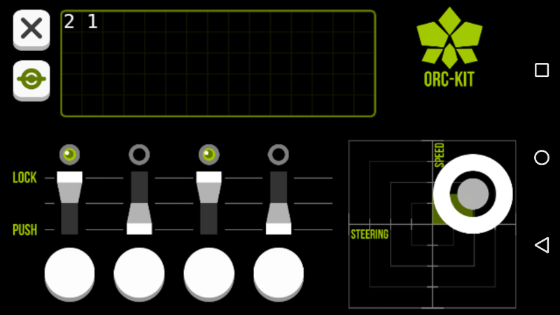 ORC-KITs BT Remote Sample app paired to my robot .